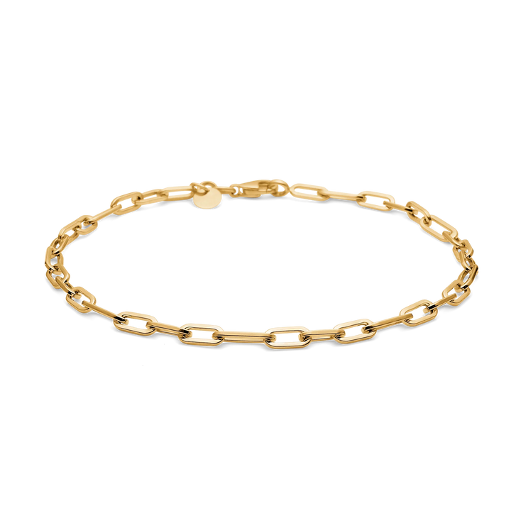 Mads Z Gaia bracelet in 8kt gold with simple chain links and glossy surface, Model 8350110.