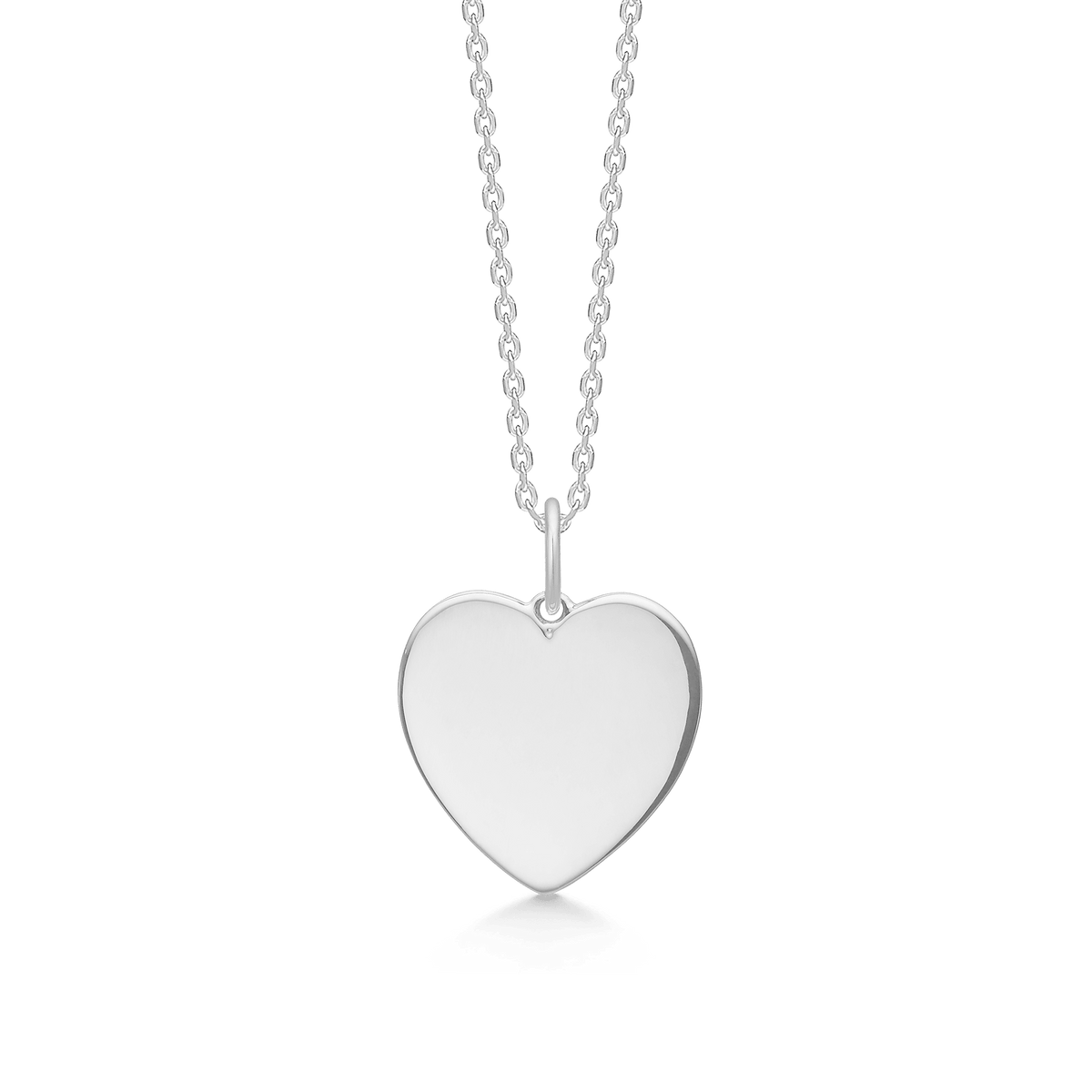 Mads Z necklace silver heart Love Token, simple chain with shiny heart pendant. Model 3120193