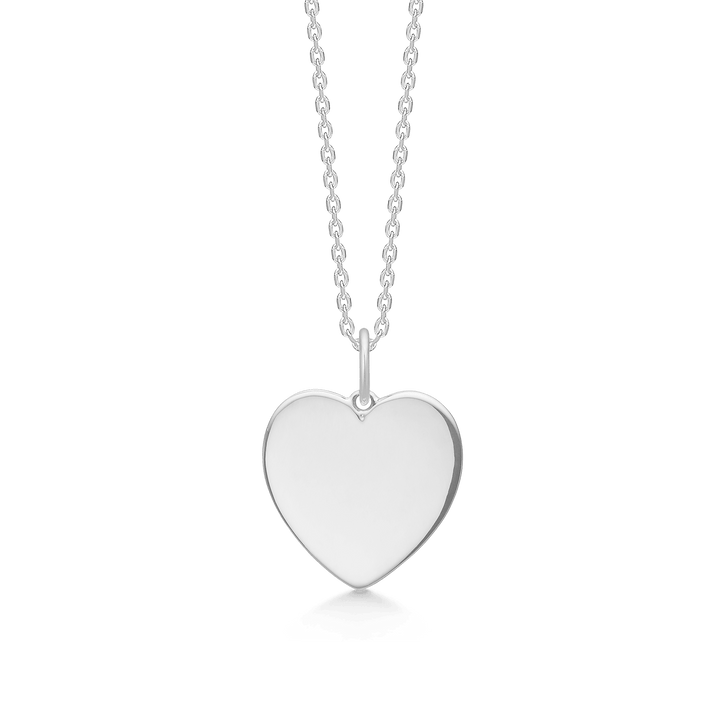 Mads Z necklace silver heart Love Token, simple chain with shiny heart pendant. Model 3120193