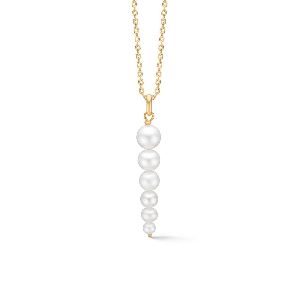 Mads Z Ida pendant in 8 carat gold with five white cultured pearls on a chain. Model 3333103-1