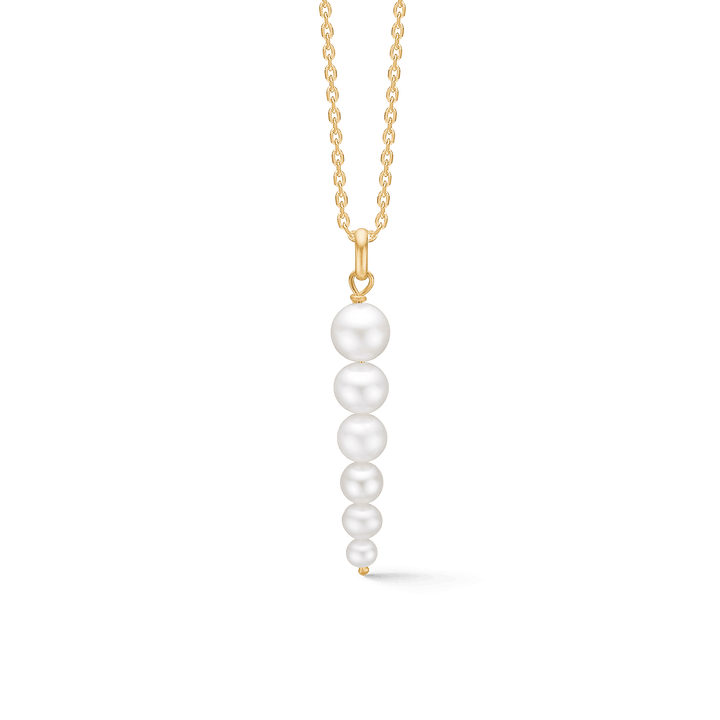 Mads Z Ida pendant in 8 carat gold with five white cultured pearls on a chain. Model 3333103-1