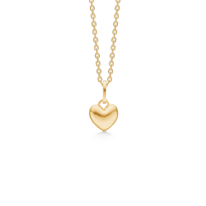 Mads Z Mini Love pendant classic heart in 8kt gold with shiny chain, Model 3330002-1