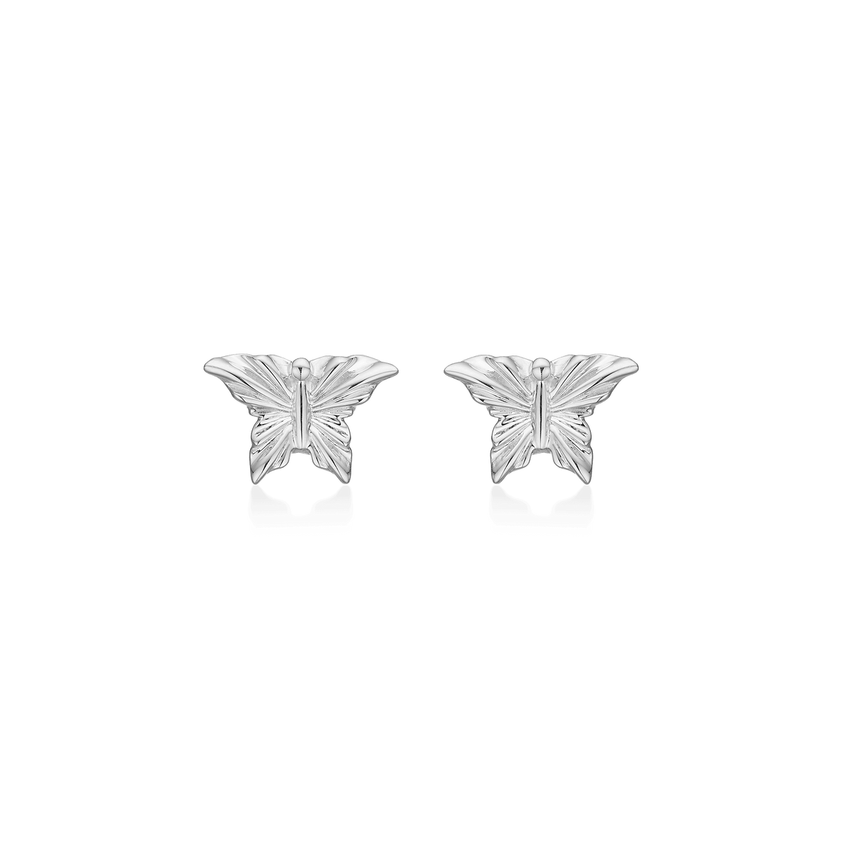 Mads Z Monarch Butterfly silver earrings with butterfly shape in shiny silver, Model 2110155-1