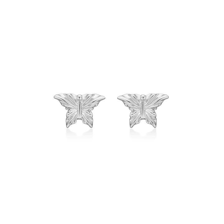 Mads Z Monarch Butterfly silver earrings with butterfly shape in shiny silver, Model 2110155-1