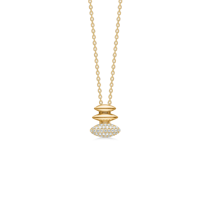 Mads Z Orielle pendant in 14kt gold with pavé-set diamonds on chain. Model 1531020-1