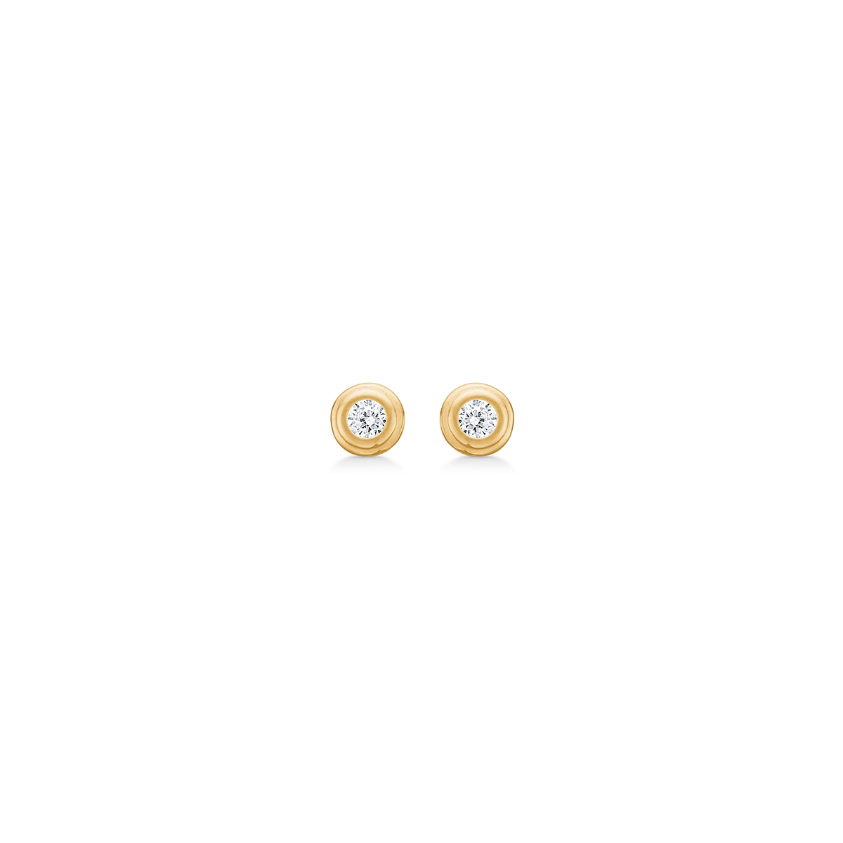 Mads Z Raindrop earrings 8kt gold with zirconia, elegant round gold-plated earrings. Model 3317096-1