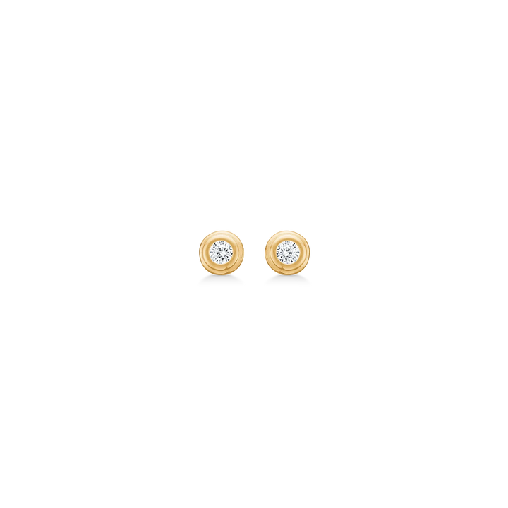 Mads Z Raindrop earrings 8kt gold with zirconia, elegant round gold-plated earrings. Model 3317096-1