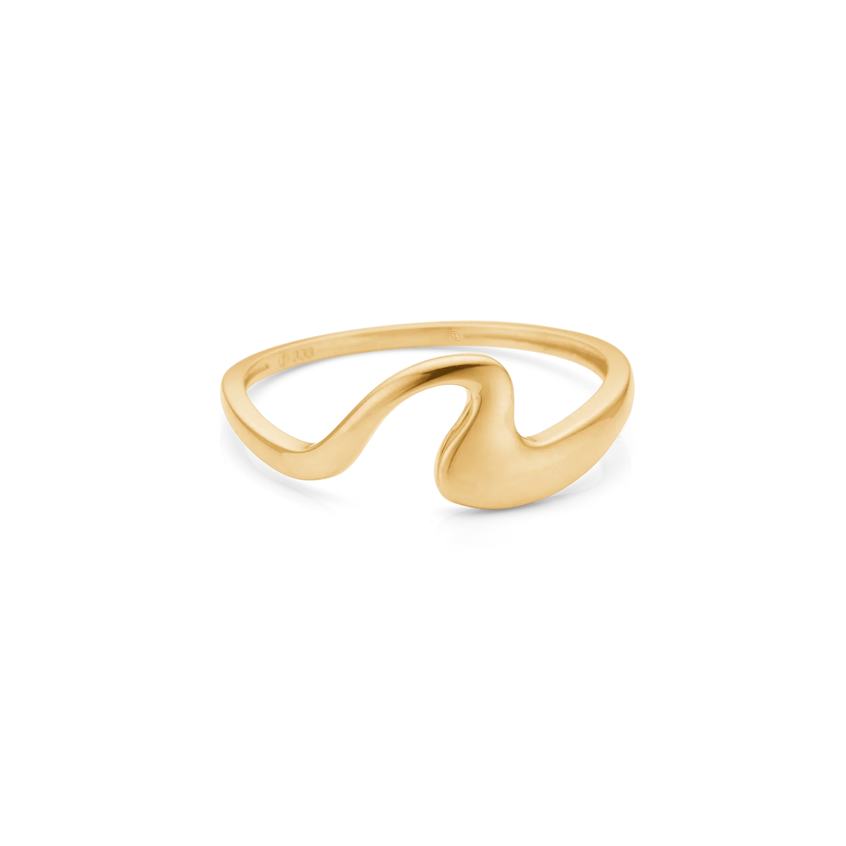Mads Z Swayla Ring in 8kt gold with organic wavy design in glossy finish, Model 3340180-001