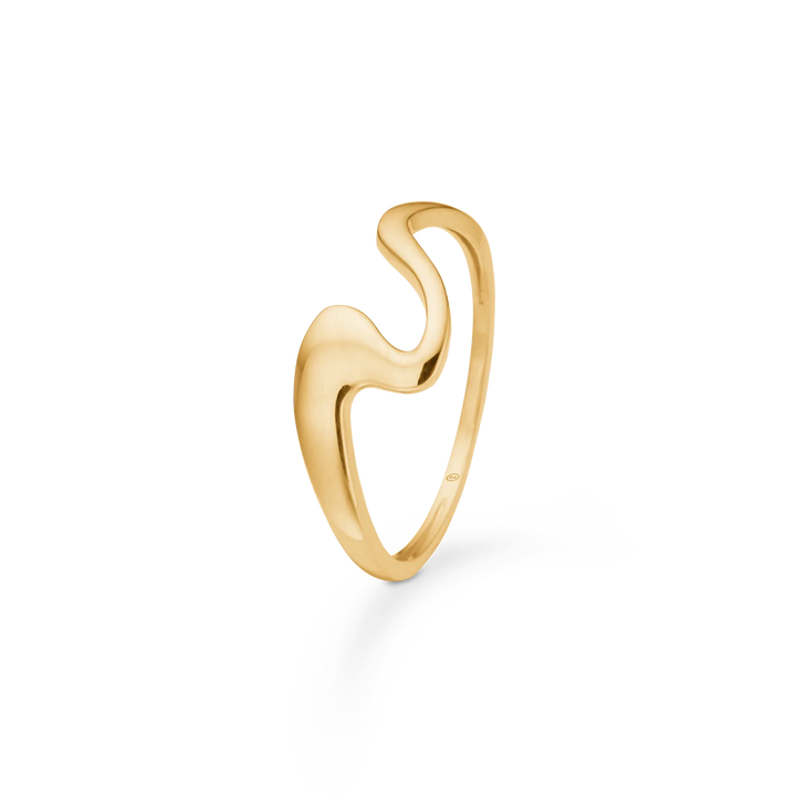 Mads Z Swayla Ring in 8kt gold with organic, wavy design, glossy surface. Model 3340180-001-2