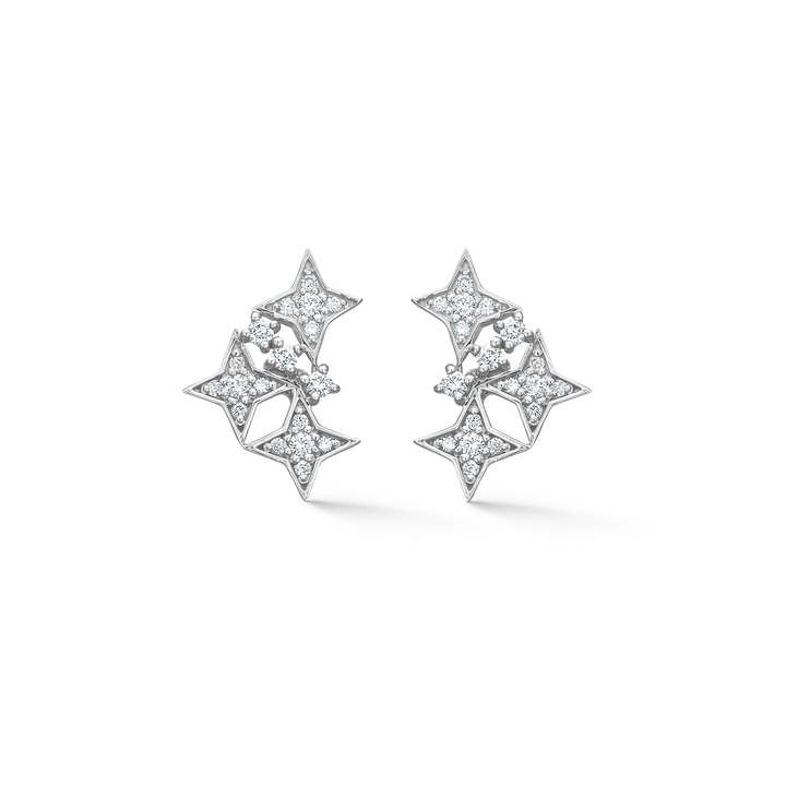 Mads Z Vesper earrings in silver with star shape and clear stones, elegant design. Model 2116198