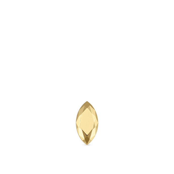 Maria Tash Faceted Gold Marquise Threaded Stud Earring in gold-colored metal, model xmqfc-yg-w55-001-2.