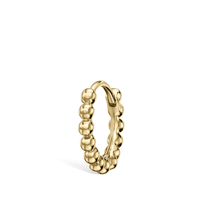Maria Tash Granulated Hoop Earring 8mm XRG YG D8-1, elegant earring in gold-colored metal with ball design. Model XRG YG D8-1