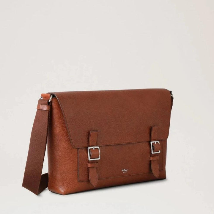 Mulberry Chiltern Crossbody Messenger Legacy NVT in brown leather with buckles, Model HH9374275G110