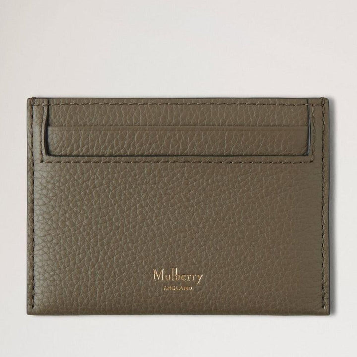Mulberry Continental Credit Card Slip linen green in structured leather with card pockets, Model RL4644205R563.