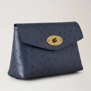Mulberry Darley Cosmetic Pouch Ostrich Stormy Blue