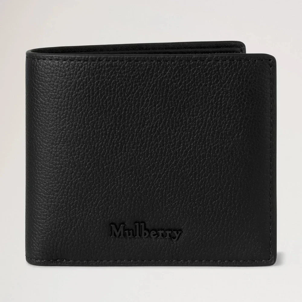 Mulberry Farringdon Card Wallet Black men's wallet in black embossed leather, simple and stylish. Model RL8277645A100