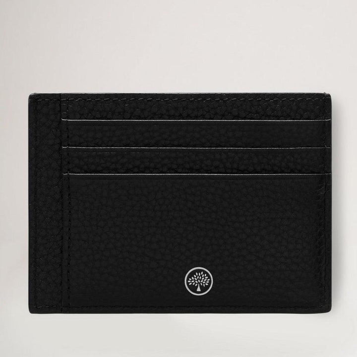Mulberry Heritage Card Holder Small Classic Grain Black in embossed black leather with three card pockets. Model rl7400205a100