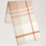 Mulberry Large Check Merino Wool Scarf Maple-White