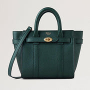 Mulberry Micro Zipped Bayswater Small Classic Grain Mulberry Green