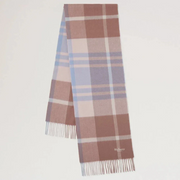 Mulberry Small Check Merino Wool Scarf Autumn Rose-Poplin Blue