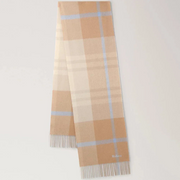 Mulberry Small Check Merino Wool Scarf Camel & Poplin Blue