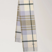 Mulberry Small Check Merino Wool Scarf Eggshell & Olive