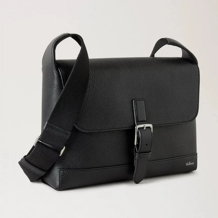 Mulberry Small Chiltern Crossbody Messenger black small classic grain, elegant leather bag with adjustable strap, Model hh9708205a100