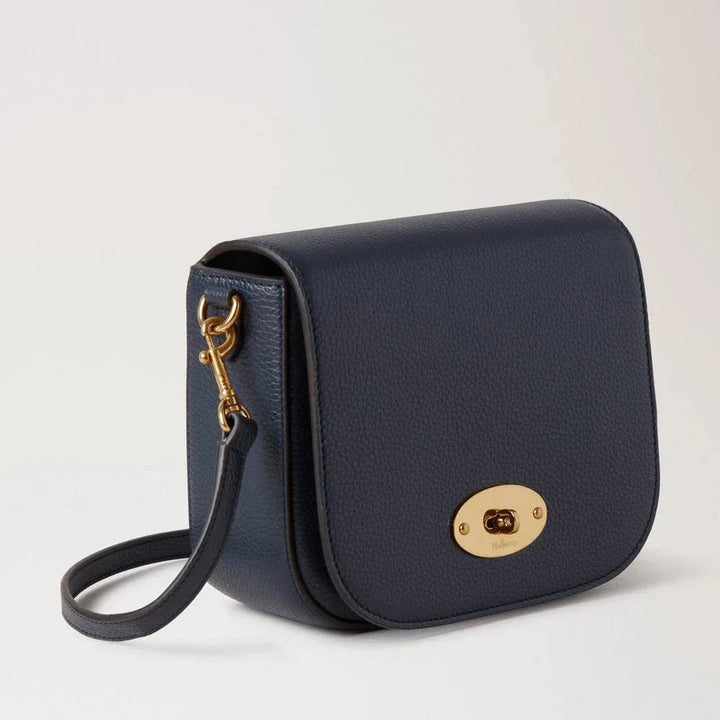 Mulberry Small Darley Satchel Small Classic Grain Night Sky in dark blue leather with gold details, Model RL4957205U888