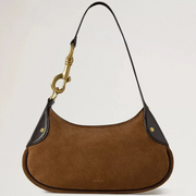 Mulberry Small Hackney Shoulder Bag Vintage Oak Suede