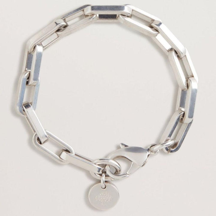 Mulberry Softie Bracelet in silver-coloured brass, chain bracelet with pendant, Model qb2398000d130-001-1.