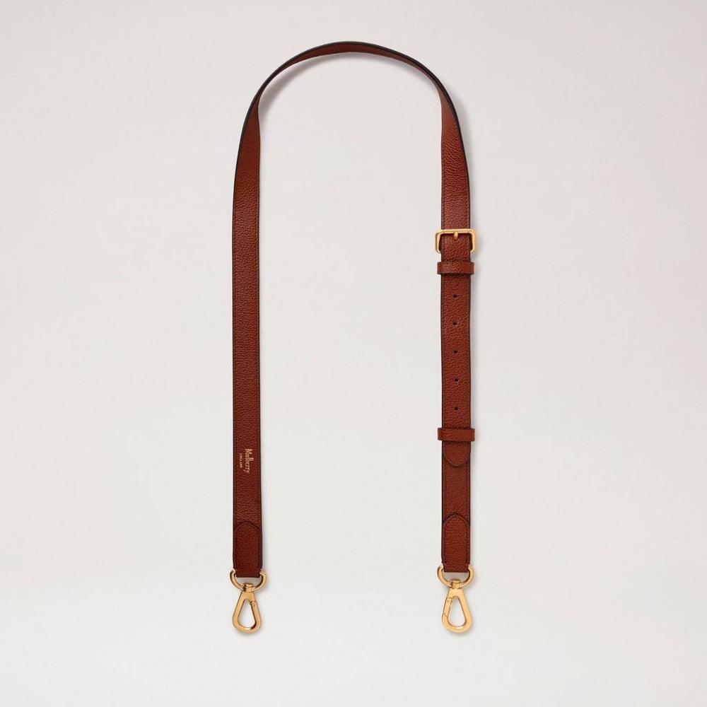Mulberry Thin Leather Strap Two Tone Oak in smooth leather with gold colored buckles, Model RX0286552G110.