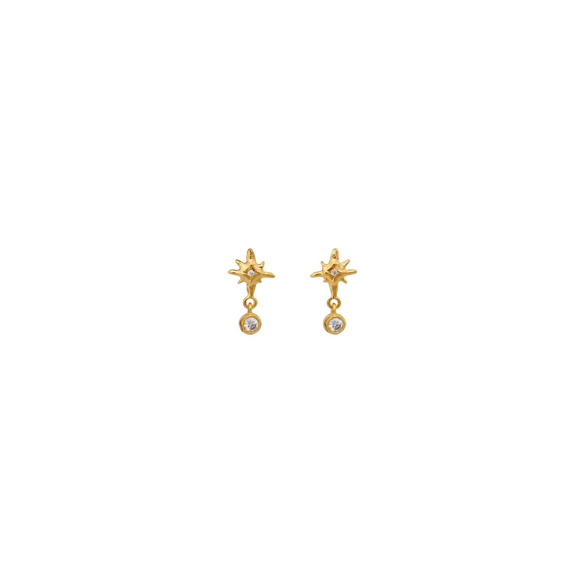 Maanesten Nor Gold-Plated Star Earrings with Zirconia – 10216A