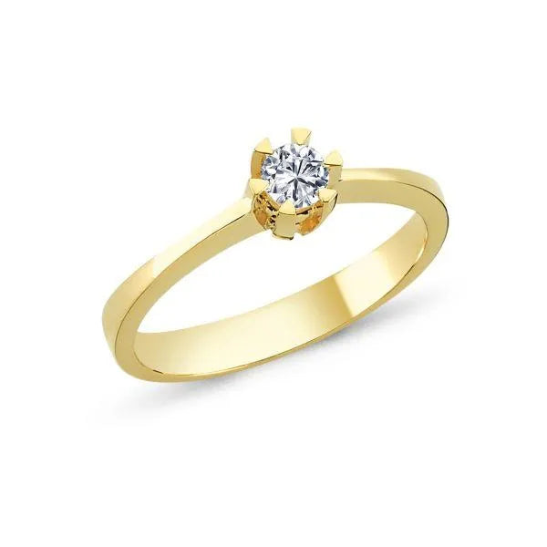 Nuran 14kt Star Ring 0.05ct W/SI presented in bright gold with clear brilliant. Model L1964-005RG-001.