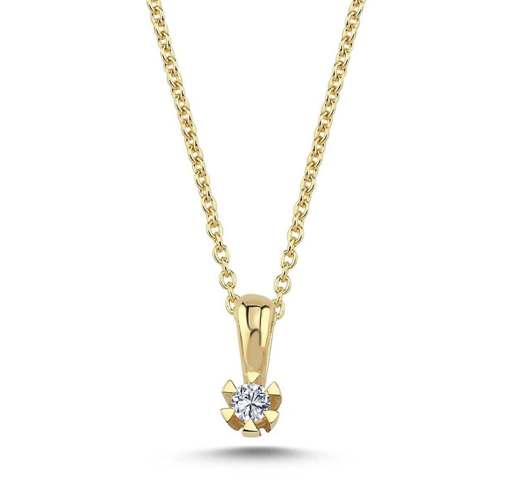 Nuran 14kt Star Pendant 0.05ct W/SI beautiful yellow gold pendant with brilliant single chain. Model V1964-005-PATZRG-1