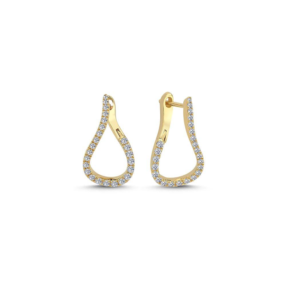 Nuran 14kt Valentina Diamond Stud Earrings w. 0.55ct WSI showcases elegant drop-shaped gold stud earrings with sparkling diamonds. Model O2460-055-RG.