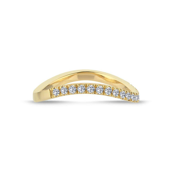 Nuran 14kt Valentina Ring 0.25ct WSI. Elegant gold ring with a row of sparkling diamonds. Model a2460-025-rg-001-2