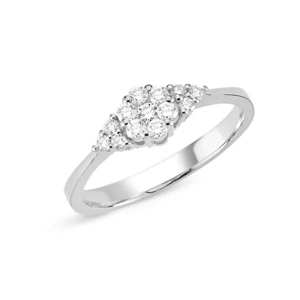 NURAN Lilja Ring 14 carat white gold with 0.30 ct brilliants, elegant design with shiny diamonds. Model a3040-030hg-001