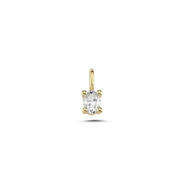Nuran The One Oval Diamond Pendant 14 carat gold with brilliant in clear setting, Model V1962-013RG