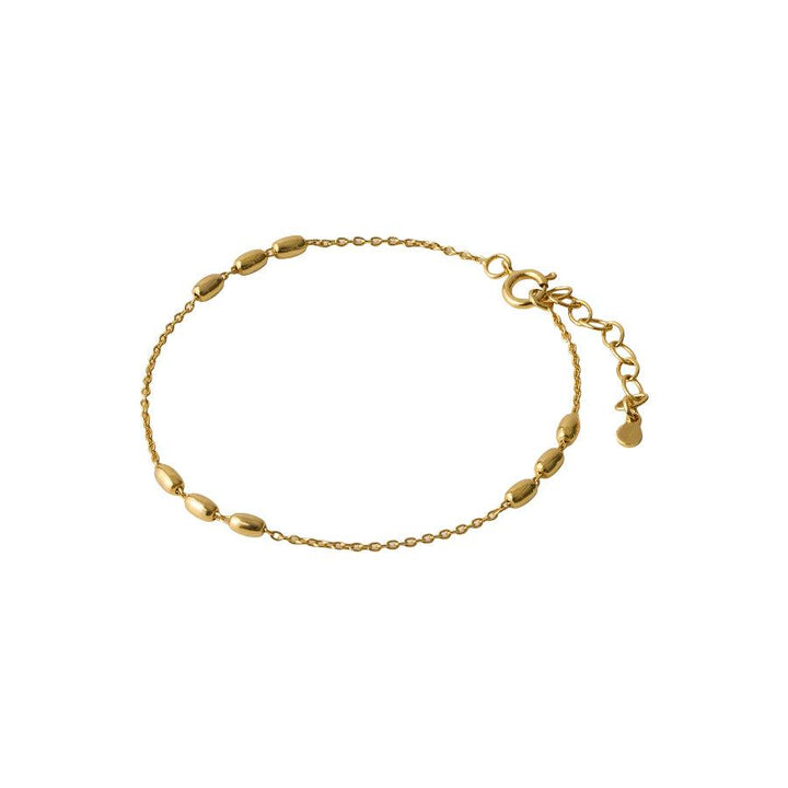 Pernille Corydon Caia bracelet in gold-plated silver with oval links and adjustable chain, Model B-730-GP.