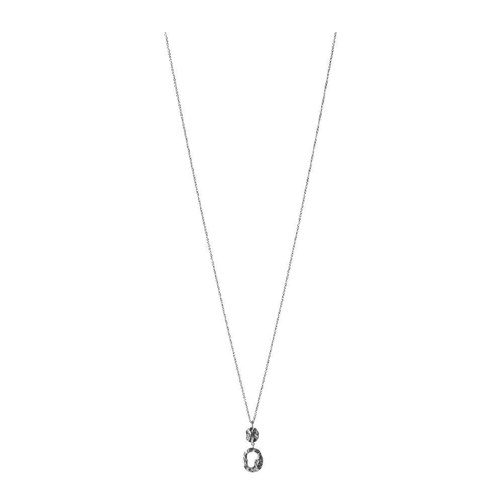 Pernille Corydon Cloud silver necklace with two clear stones in an elegant and simple style. Model N-566-S-1