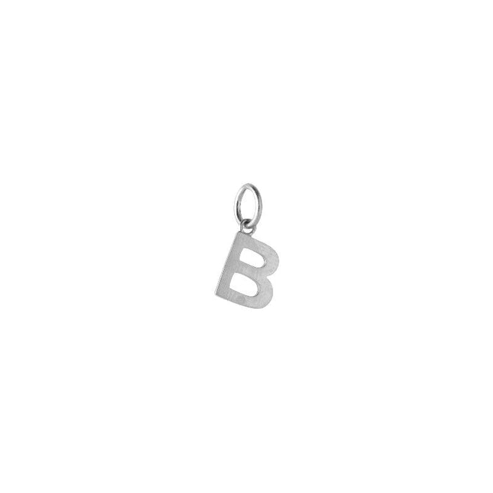 Pernille Corydon Love Letter Silver Letter Pendant shows a single B pendant in a matte silver finish. Model A-W-P-960-S-002.