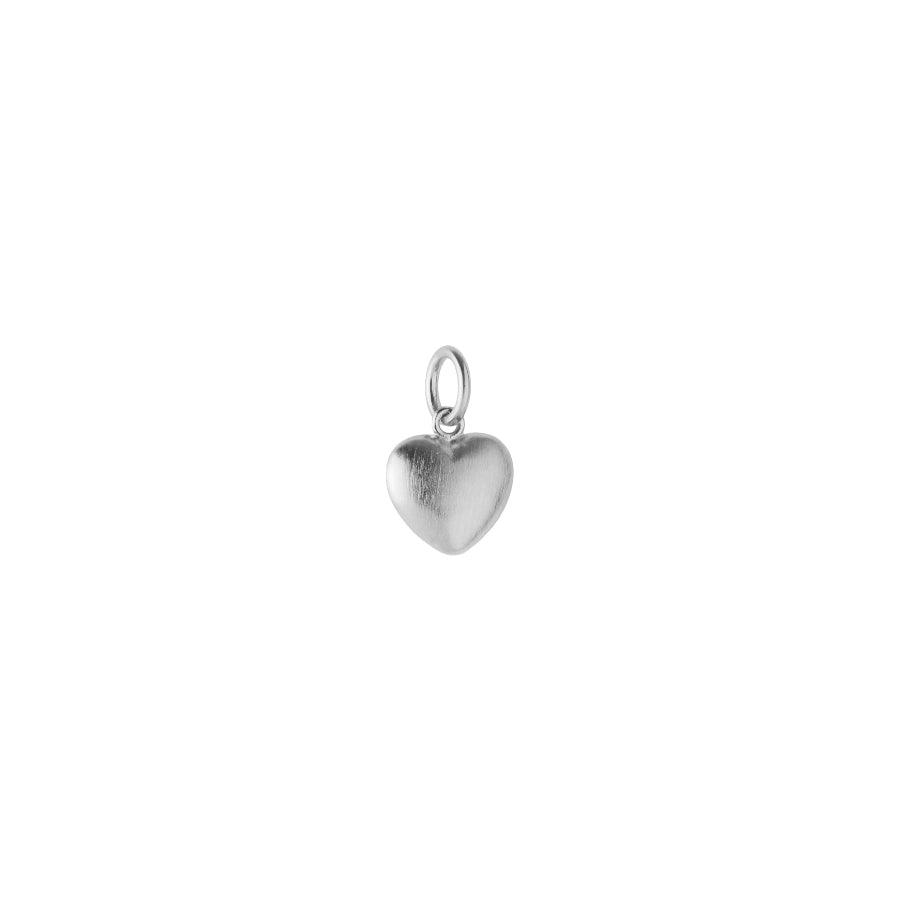 Pernille Corydon Love Pendant silver heart pendant in matte finish, single product on white background. Model P-962-S-1