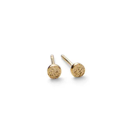 Pernille Corydon Micro Nature earrings in gold-plated silver with organic texture, Model E-390-GP-1