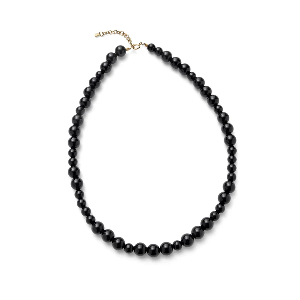 Pernille Corydon Night Sky Necklace Onyx with black pearls and gold-colored clasp, Model N-324-GP-1.