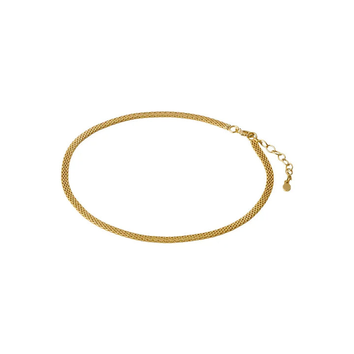 Pernille Corydon Nora Gold-plated ankle chain with mesh structure and adjustable chain. Model A-722-GP-1