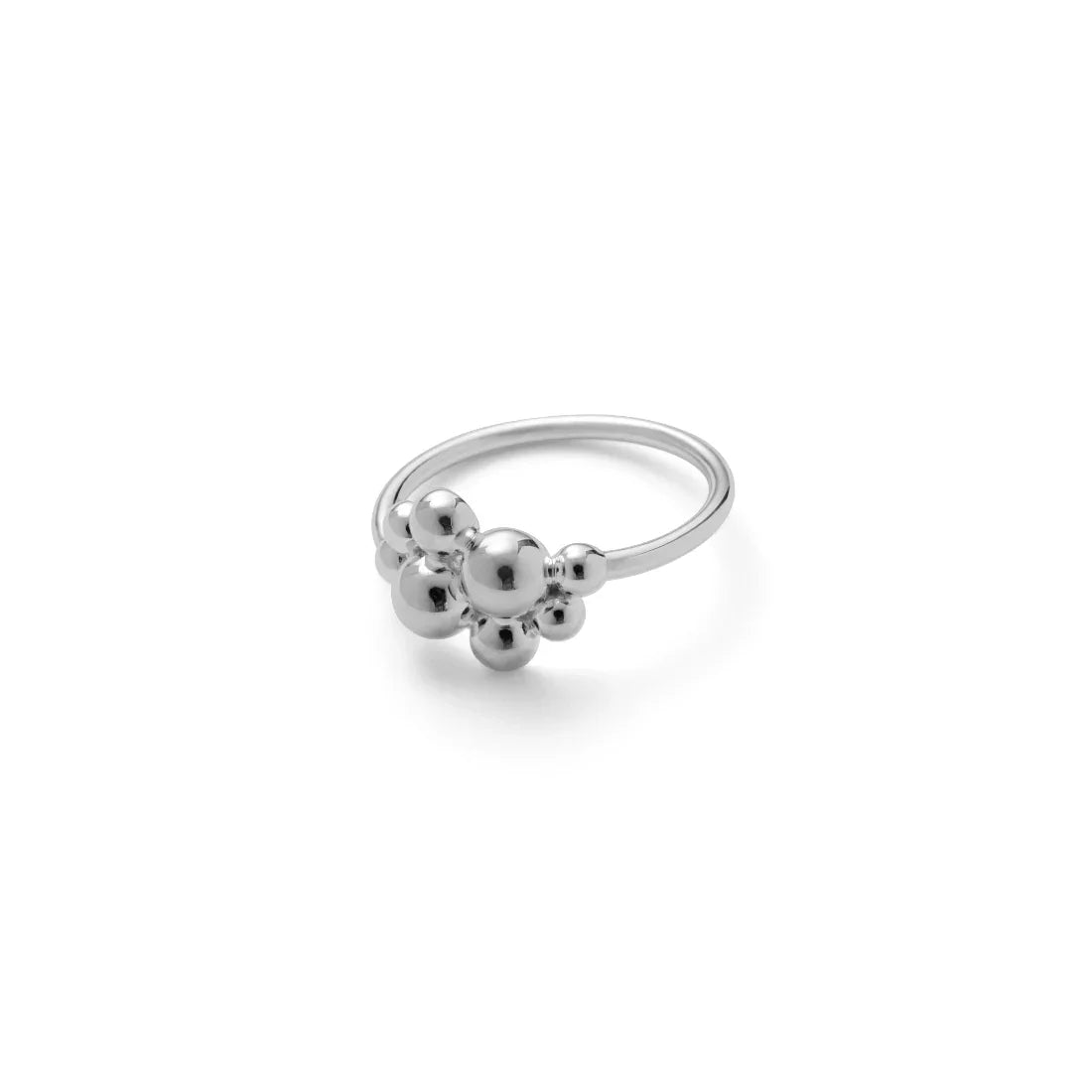 Pernille Corydon Pebble Ring in silver with sphere design, minimalist and modern style. Model R-460-S-001