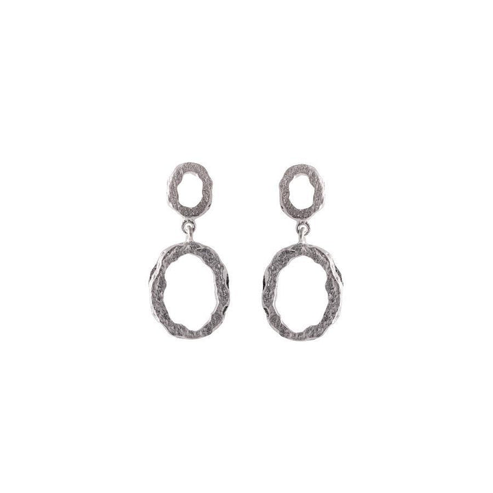 Pernille Corydon Shadow Storm silver earrings with organic, rustic surface, Model E-049-S