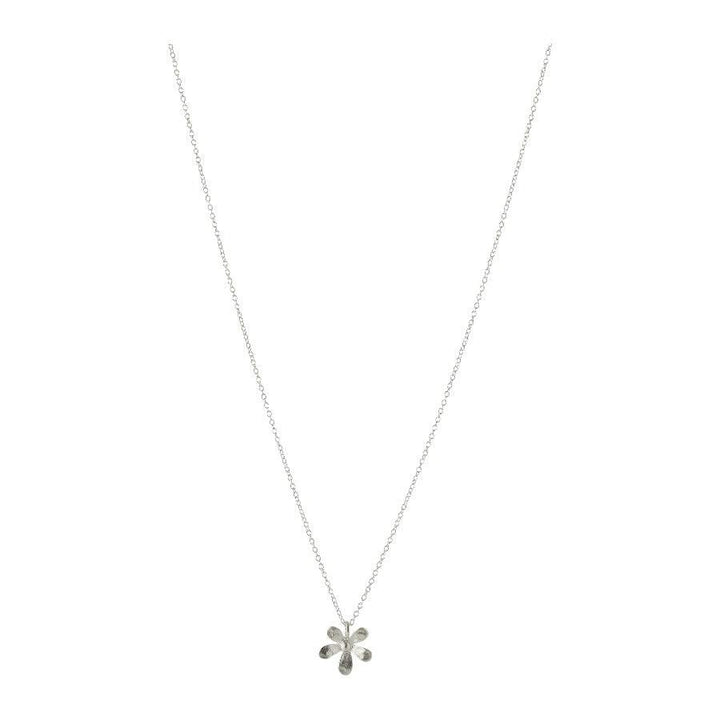 Pernille Corydon Wild Poppy necklace in silver with simple flower pendant on thin chain. Model N-363-S.