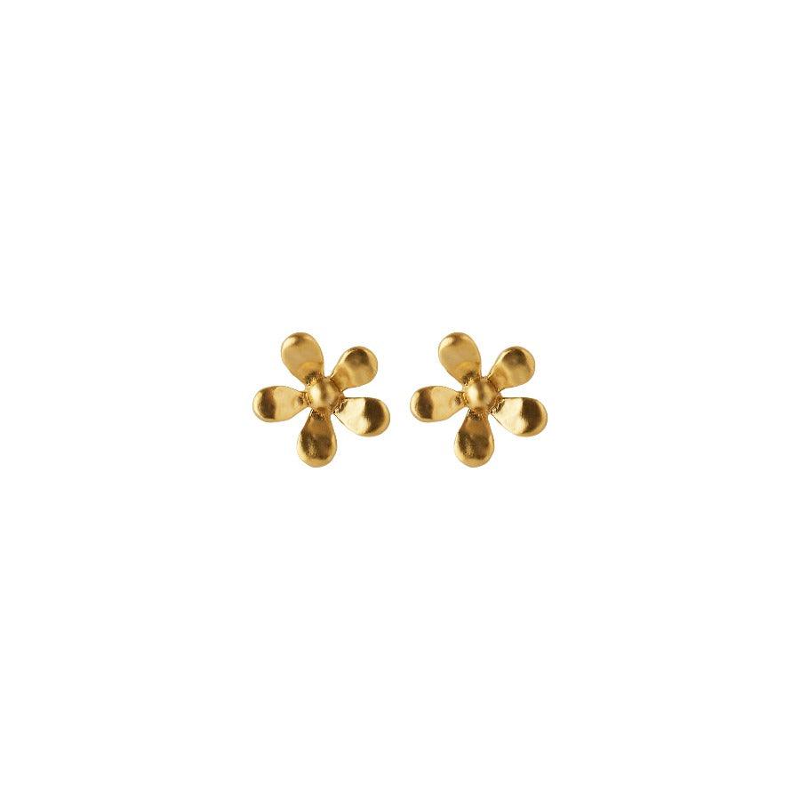 Pernille Corydon Wild Poppy Earrings in gold-plated silver, floral motif, Model E-362-GP