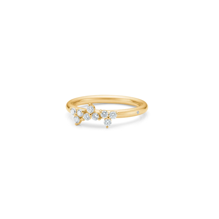 RO Copenhagen Enjoy Diamond Ring 0.228ct TW VS, elegant gold ring with nine visible diamonds. Model R104Y101-001-2